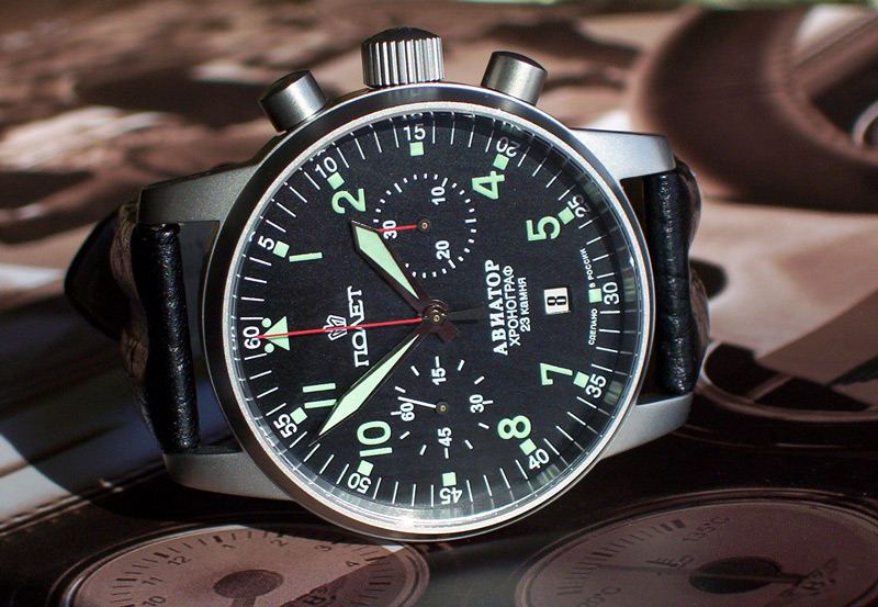 Poljot Aviator Chronograph mit mechanischem Kaliber 3133
