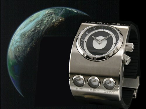 Futuristische Hamilton Uhr mit rechteckigem Gehäuse aus dem Film 2001: Odyssee im Weltraum