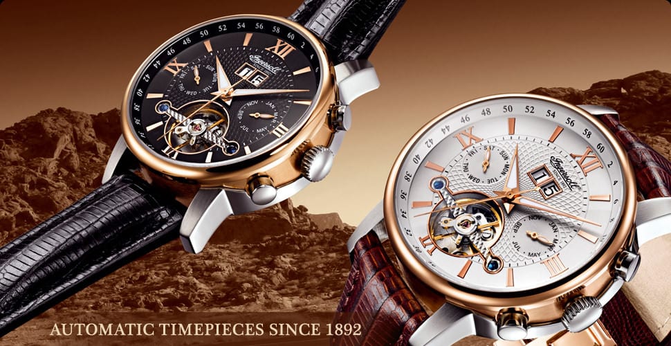 Ingersoll Automatikuhr mit offenem Zifferblatt und Lederarmband