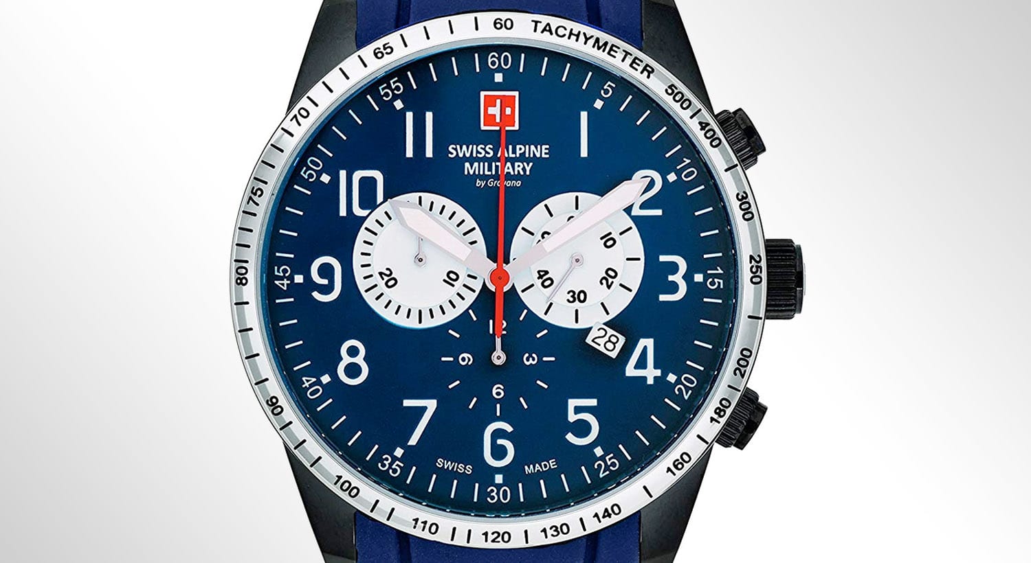 Swiss Alpine Military Uhr von Grovana mit schwarzem Zifferblatt